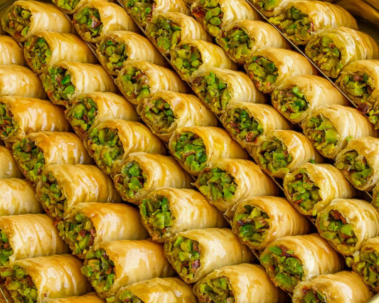 Arabic Sweet Semiramis Pistachios rolls 500g - Memas Dessert